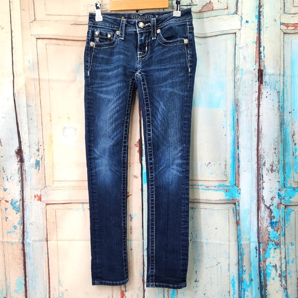 Miss Me Dark Blue Skinny Jeans - Picture 1 of 9